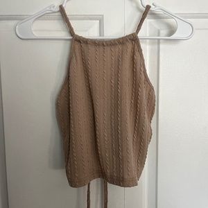 brown halter tank top